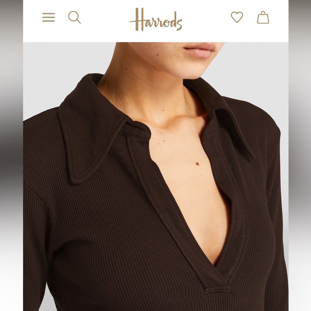 Citizens of Humanity Cameron ribbed-knit polo top in black - Picture 5 of 7